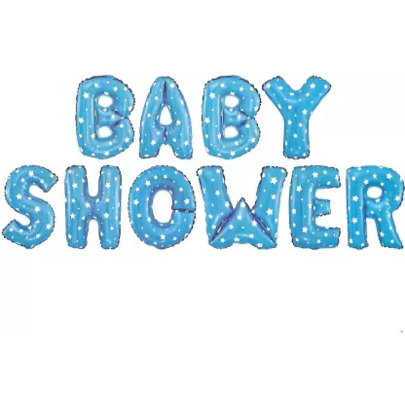 Baby Shower Letter Foil Balloon Set (Blue) (Pack of 1)