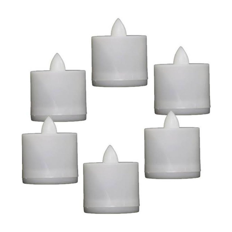 Battery Operated Tea Light Acrylic Flameless And Smokeless Led Light (Yellow) Candle (Pack of 24)