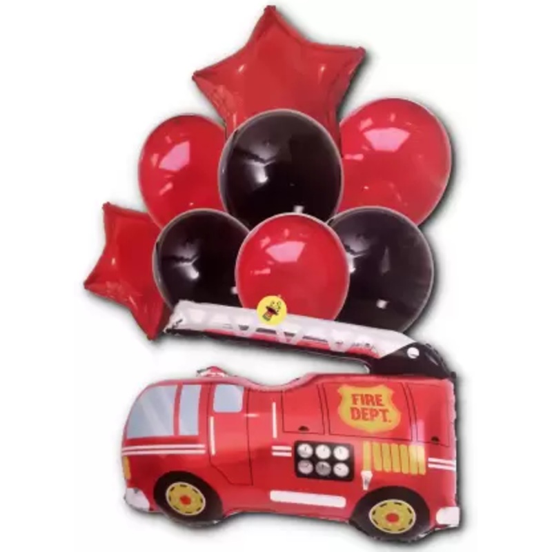 Fire Brigade Theme Balloon Banquet (Multicolor) (Pack of 9)