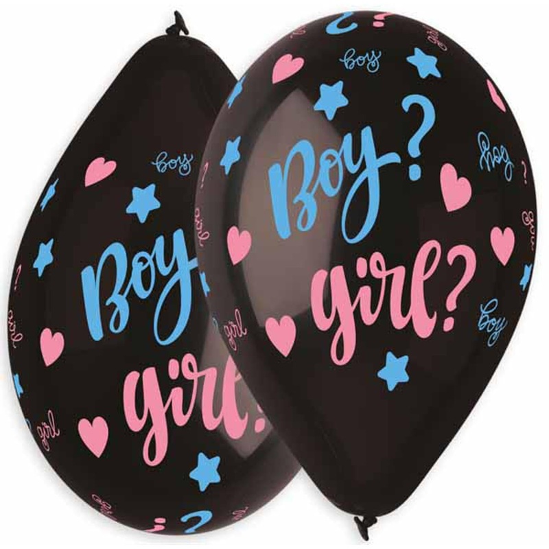 Gemar 13" Boy/Girl Balloons - 50 Pack With Neck Up/Down, Assorted Colors And Designs