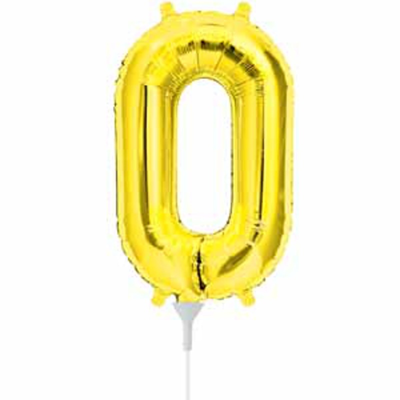 Gold Number 0 Balloon - 16 Inch, Pack Of 1.