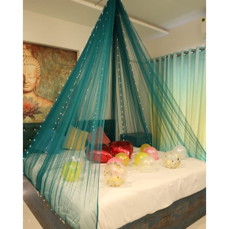 Green Decoration Net Cabana Tent Cloth  (With 10M Led Light)