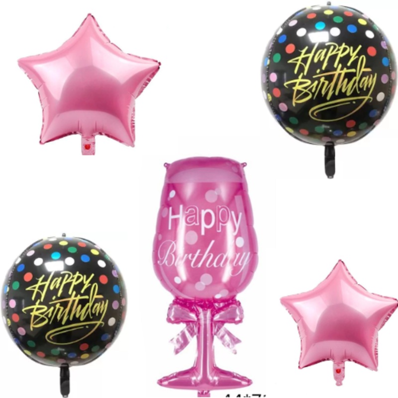 Happy Birthday Balloon (Multicolor) (Pack of 5)