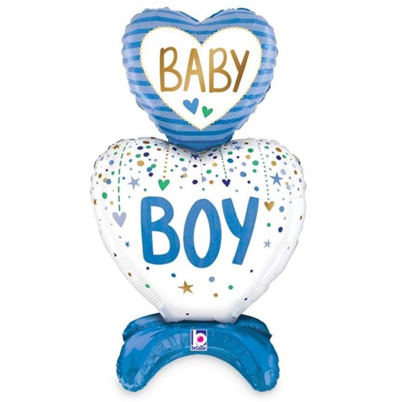 Baby Boy Hearts Foil Balloon 28Inches Air-Filled
