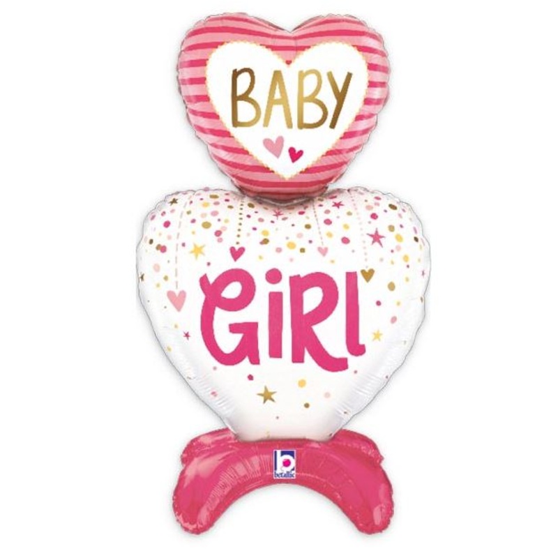Baby Girl Hearts Foil Balloon 28Inches Air-Filled