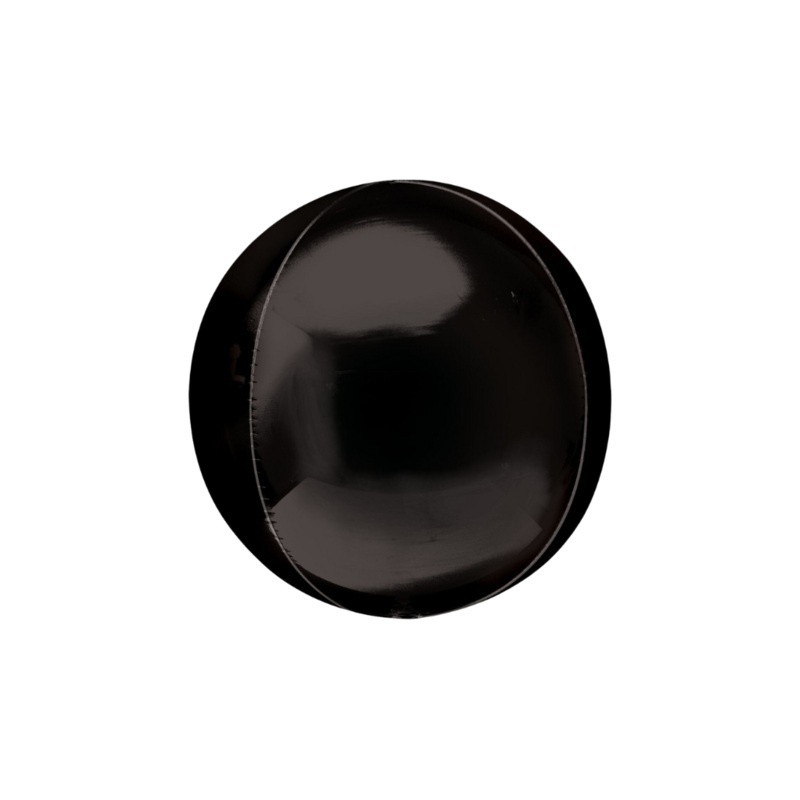Black Orb Balloon Filled with Helium