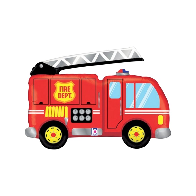 Fire Truck Foil Balloon Filled with Helium
