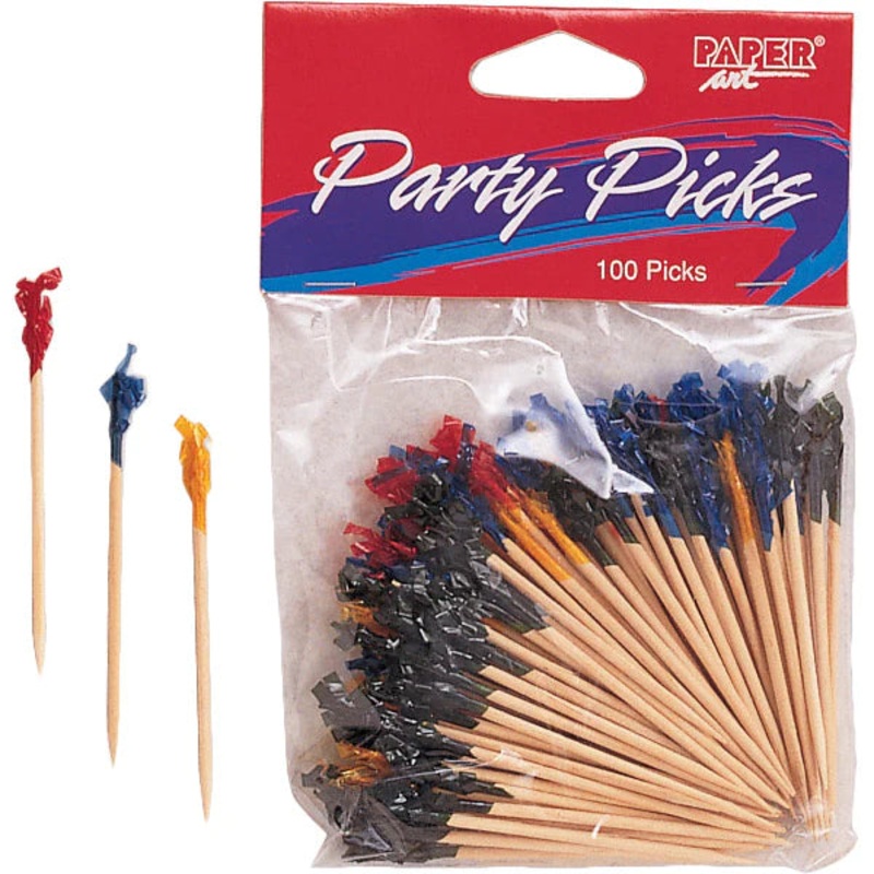 Frilled Wooden Toothpicks - 100ct.