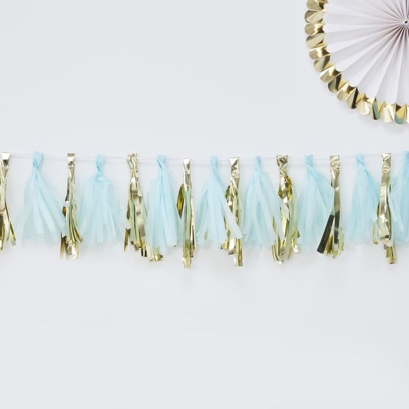 Ginger Ray - Blue & Gold Foiled Tassel Garland