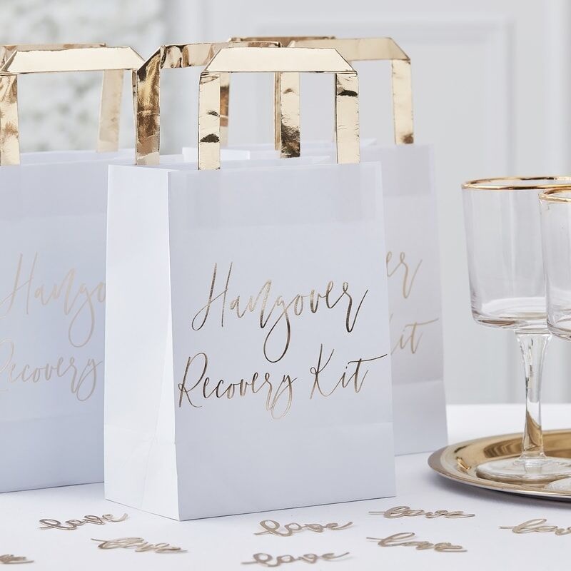 Gold Foiled 'Hangover Recovery' Kit Paper Bags