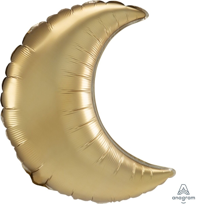 Gold Satin Crescent Balloon 17Inches Air-Filled