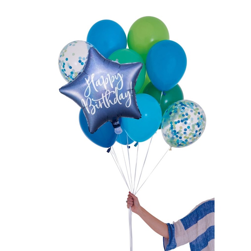 Handsome Happy Birthday Set Filled with Helium