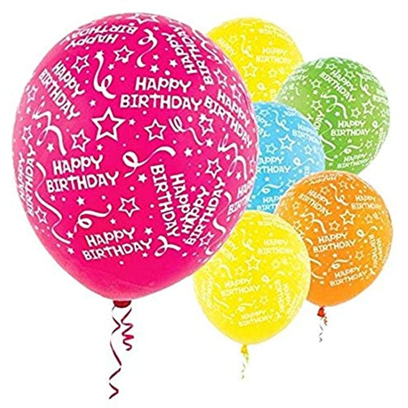 Happy Birthday Brights Latex Balloons 12Inches Assorted Pack of 20