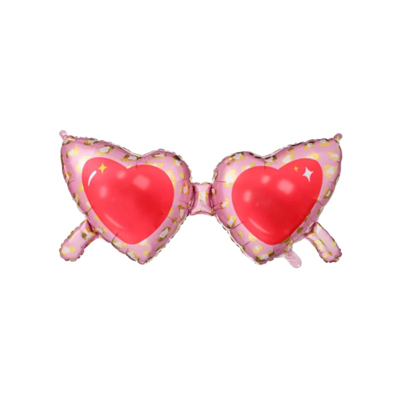 Heart Glasses Foil Balloon Filled with Helium