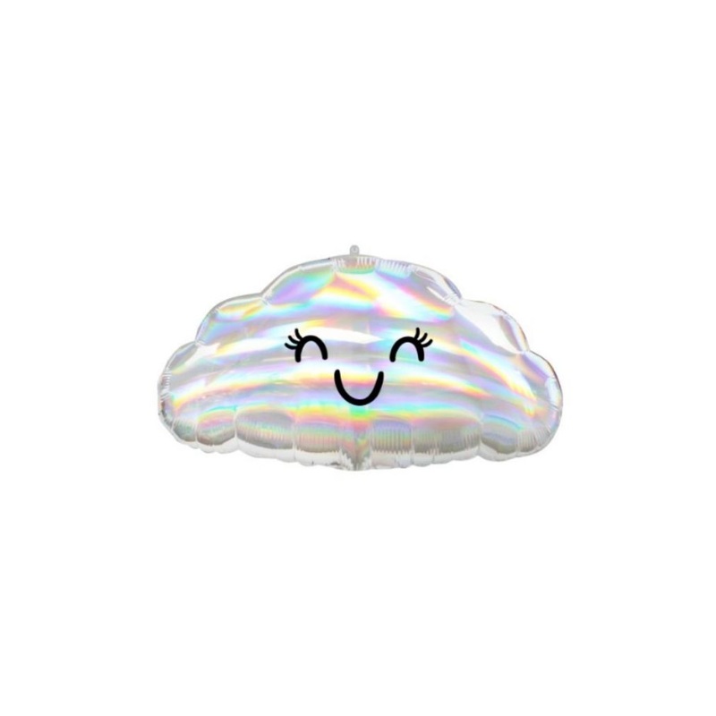 Iridescent Cloud Foil Balloon Filled with Helium