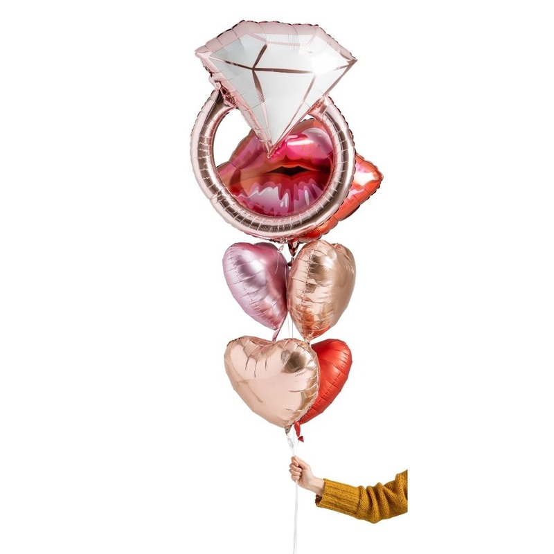 Marry Me Foil Balloon Bouquet Filled with Helium