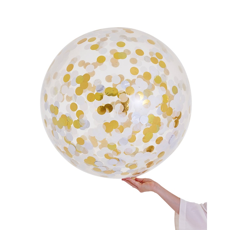 Metallic Jumbo Confetti Balloon Filled with Helium