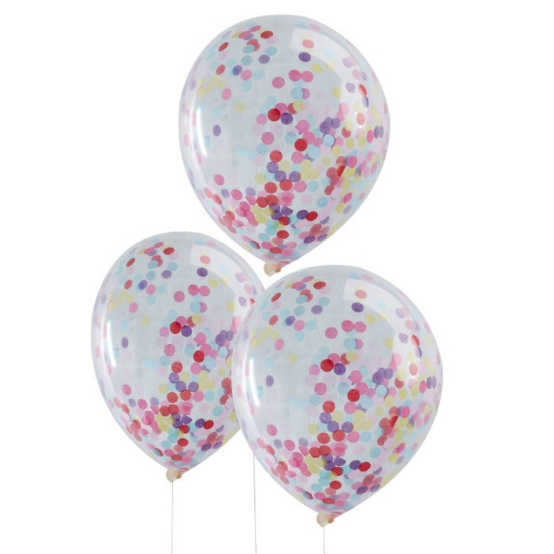 Multicolour Confetti Latex Balloons 12Inches Pack of 5