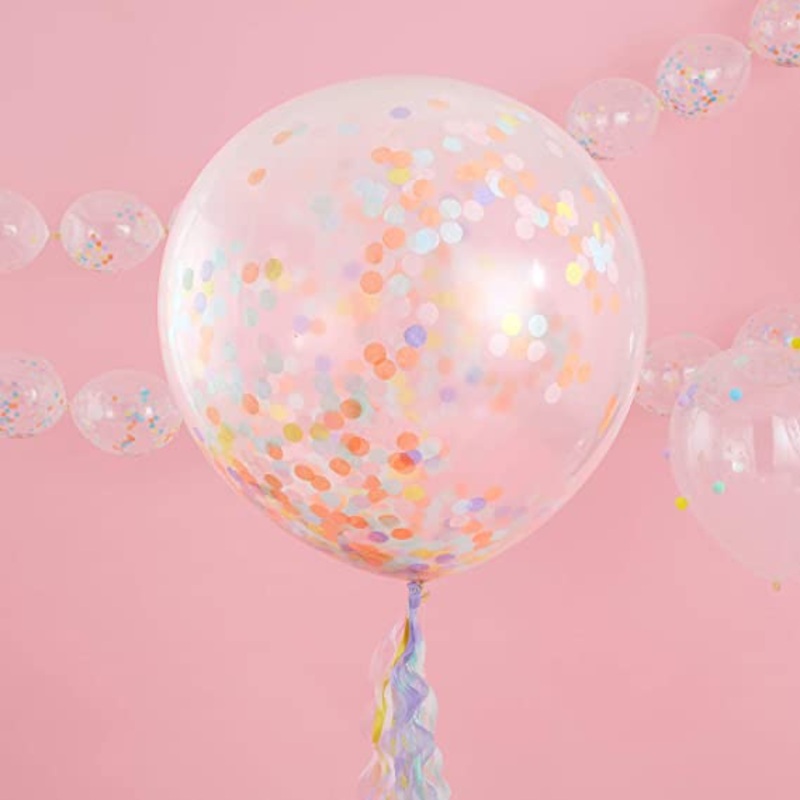 Pastel Confetti Latex Balloons 36Inches Pack of 3