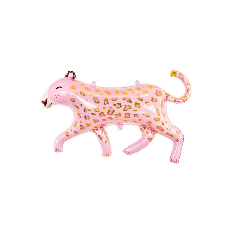 Pink Leopard Foil Balloon Filled with Helium