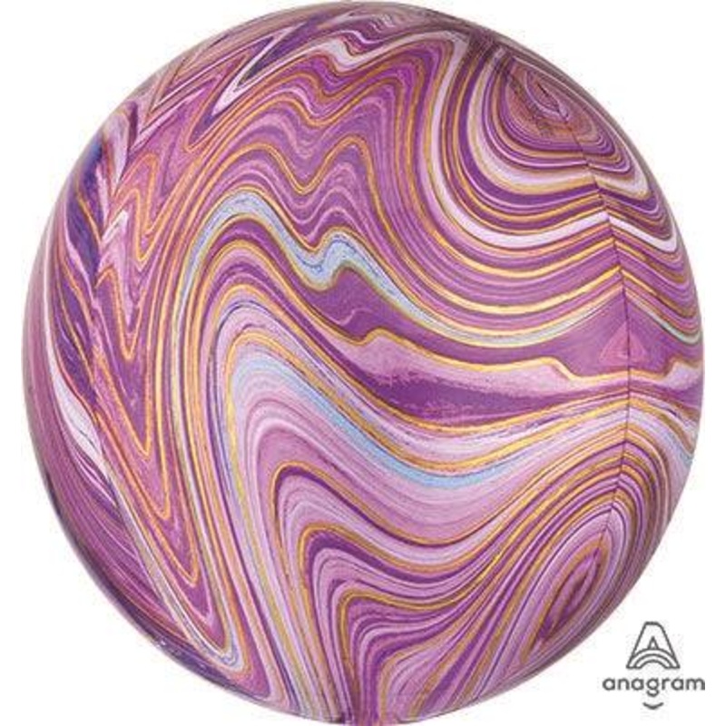 PURPLE - MARBLEZ ORBZ Foil Balloon - Pack of 3
