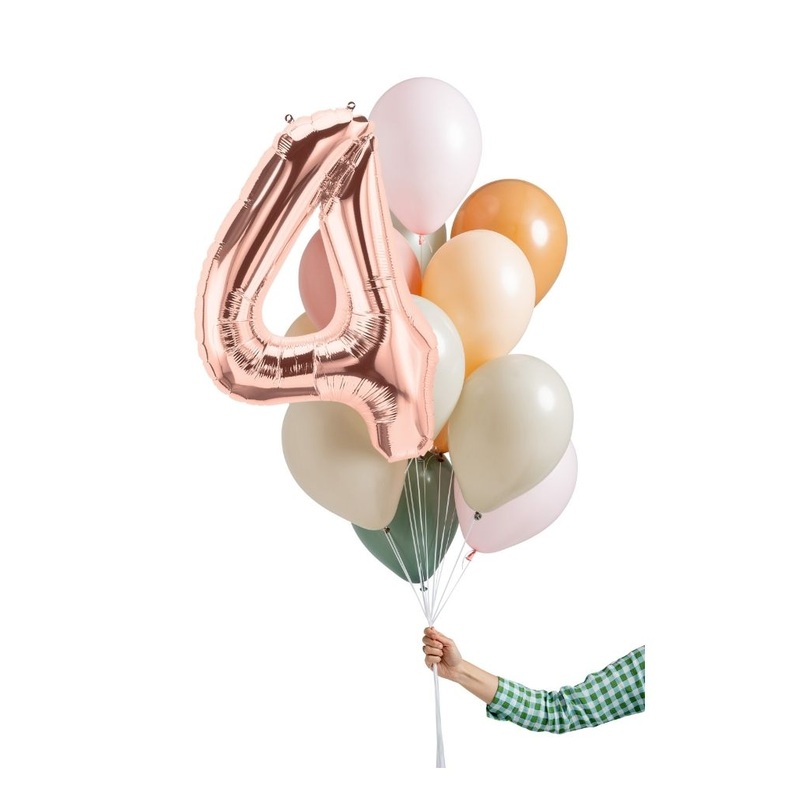 Sage Balloon Set and Foil Number Filled with Helium