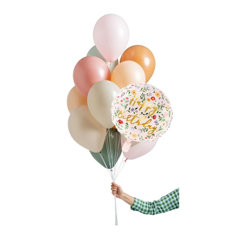 Sage Happy Birthday Set Filled with Helium