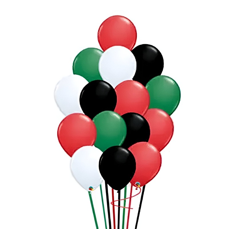 UAE National Day Latex Balloons - (Pack of 16)