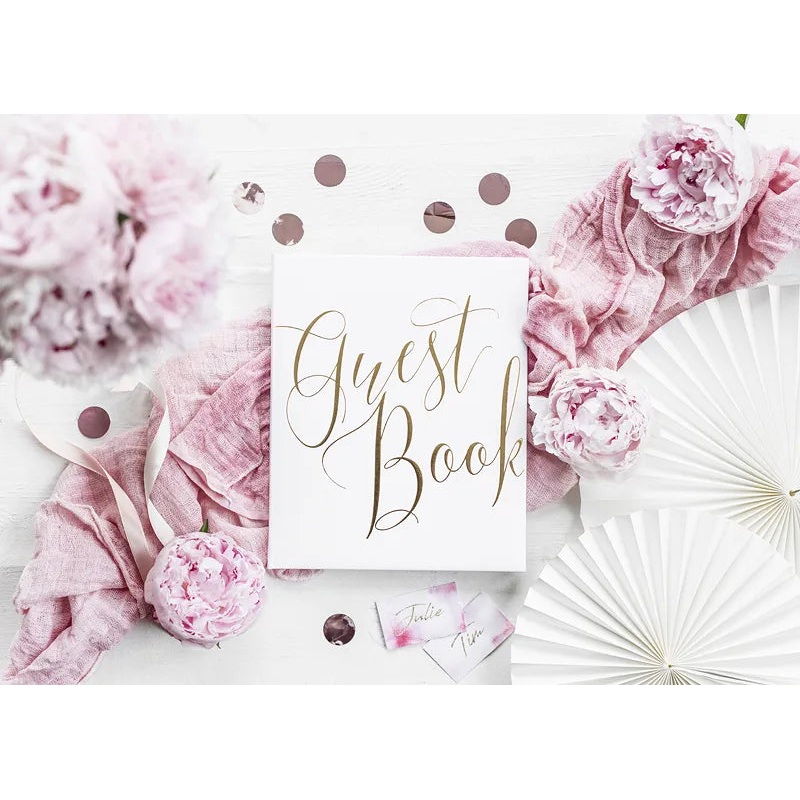 White and Gold Foiled Guest Book
