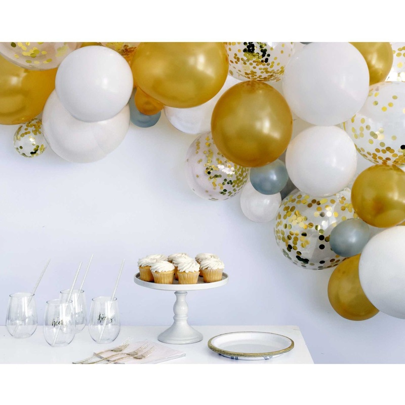 Balloon Arch Kit - Latex, Solid and Foil Confetti Filled, Assorted birth