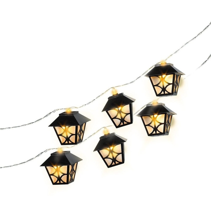 Black Lantern Battery Operated Led String Lights