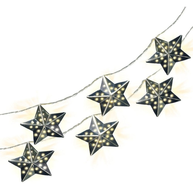 Metal Stars Battery Operated Led String Lights
