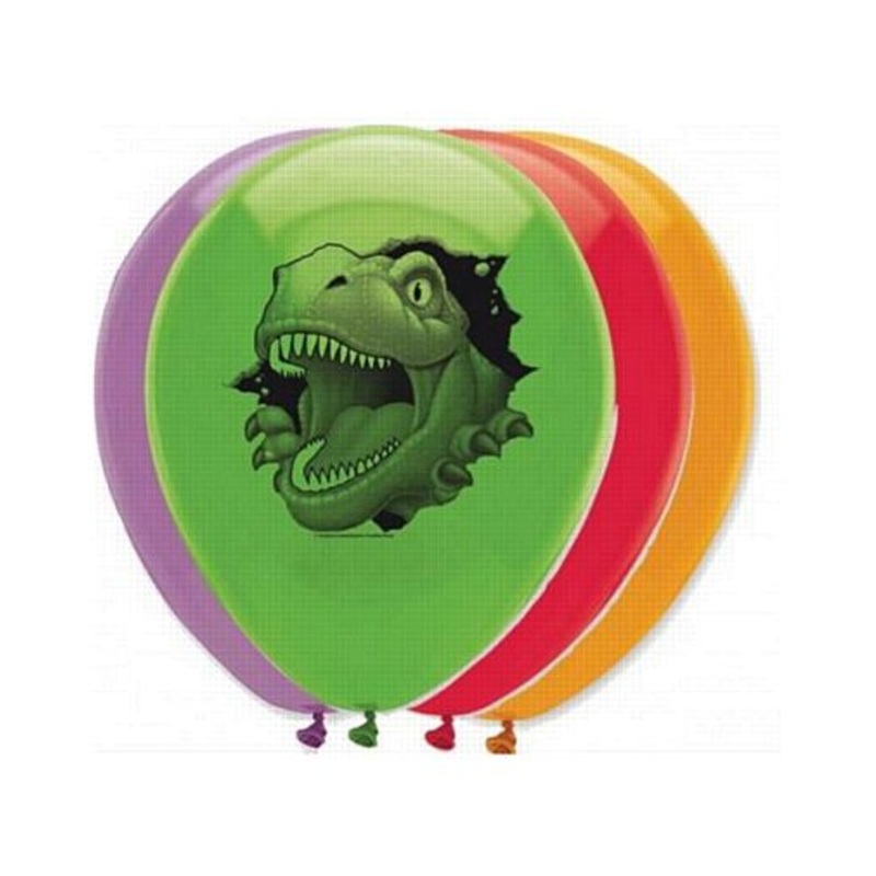 Dino Blast Latex Balloons - 12" - Pack of 6