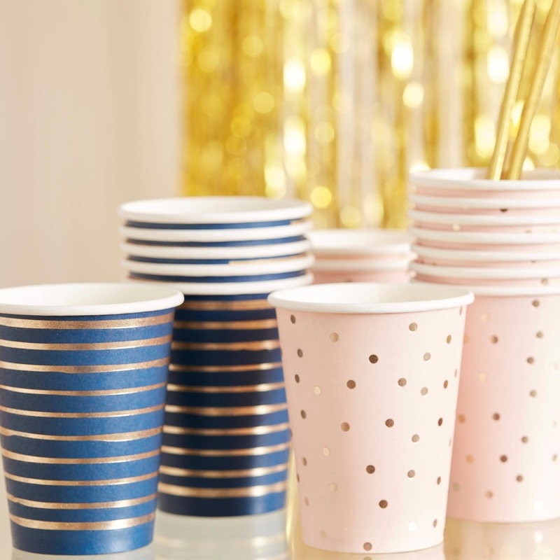Gender Reveal Gold Foiled Navy & Pink