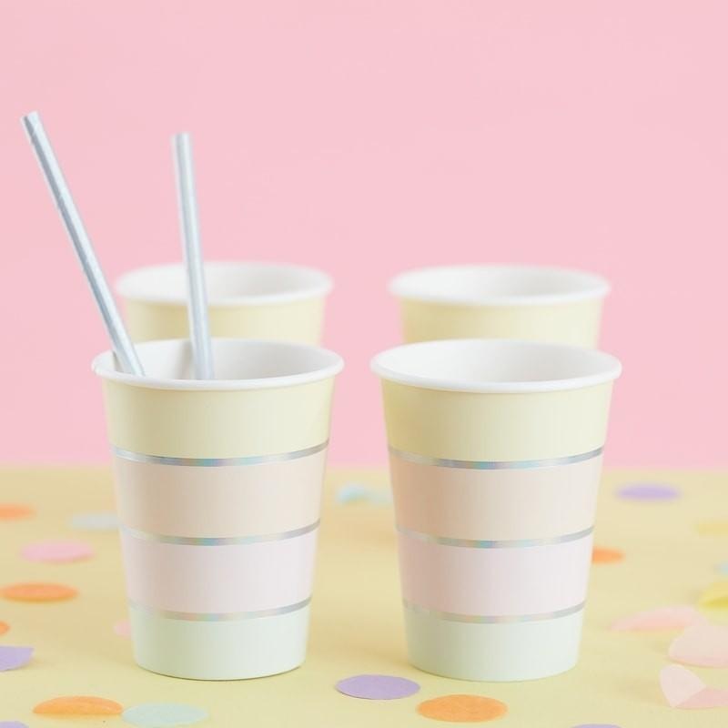 Ginger Ray Pastel Party Iridescent Foiled Paper Cups 8 ct.