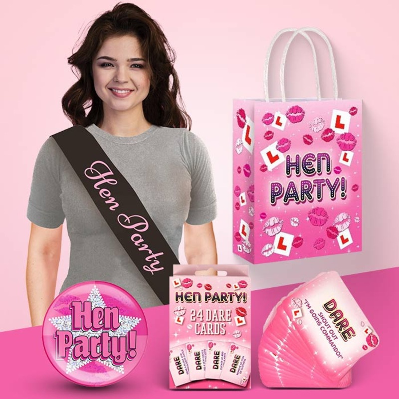 Hen Party Filled Gift Bags with Sash and Badge