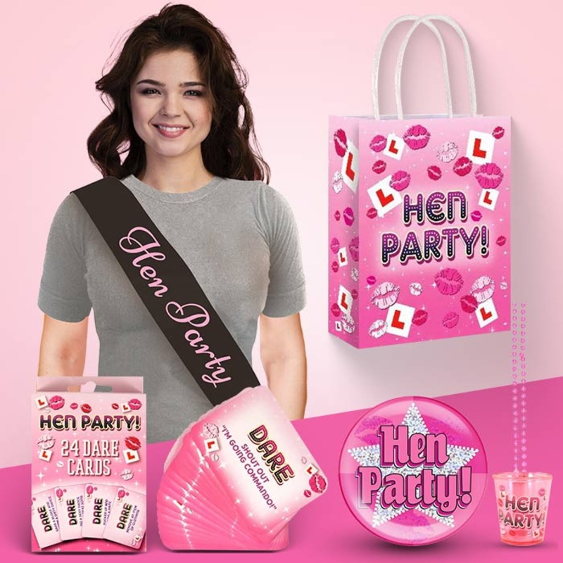 Hen Party Filled Gift Bags with Sash, Shotglass and Badge