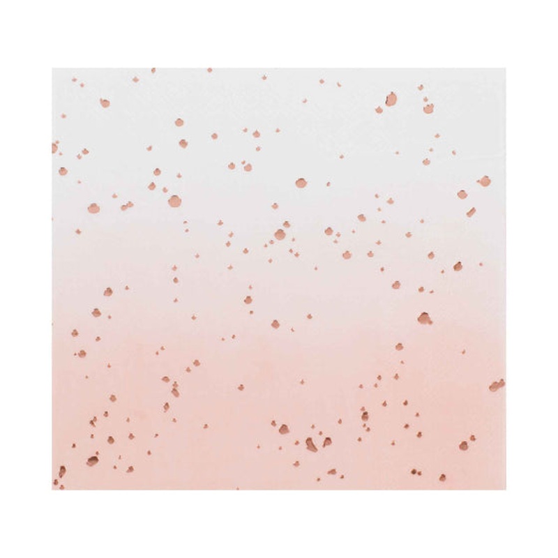 Mix It Up Rose Gold Ombre Foiled Napkins 16cm x 16cm 16pk