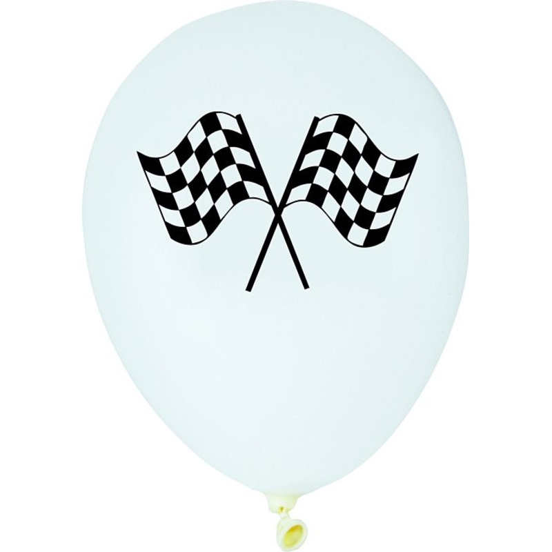Racing Flag Latex Balloons - 12" - Pack of 10