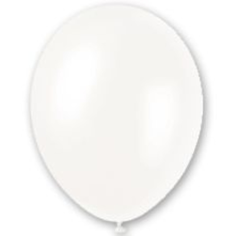 White Pearlised Latex Balloons - 12'' - Pack of 8