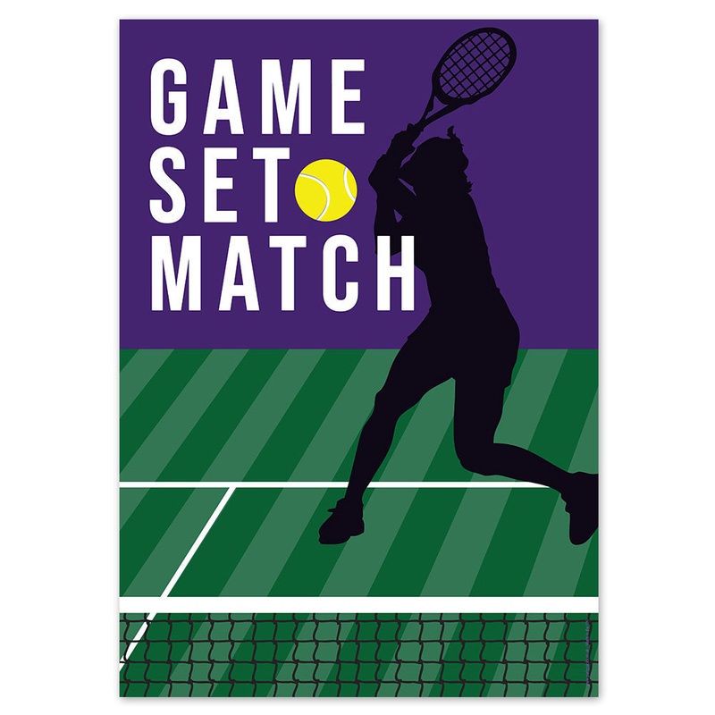 Wimbledon Tennis Court Game Set Match Poster - A3