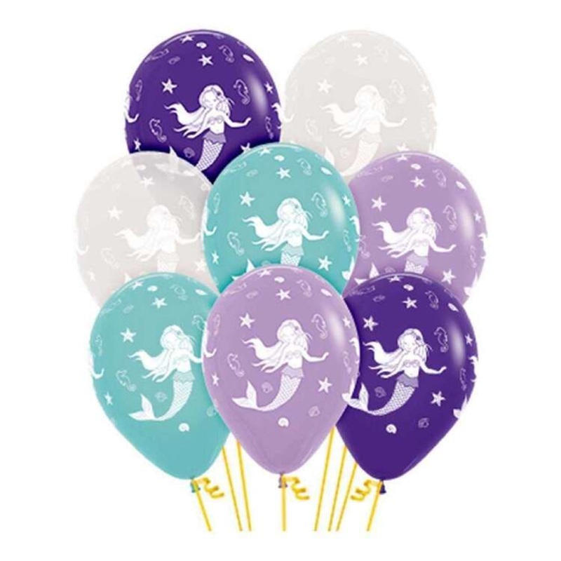 Anagram Mermaid Latex Balloon 12in Pack of 5
