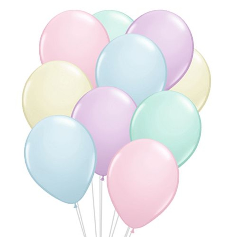 Assorted Colour Pastel Matte Latex Balloons - 12" - Pack of 10