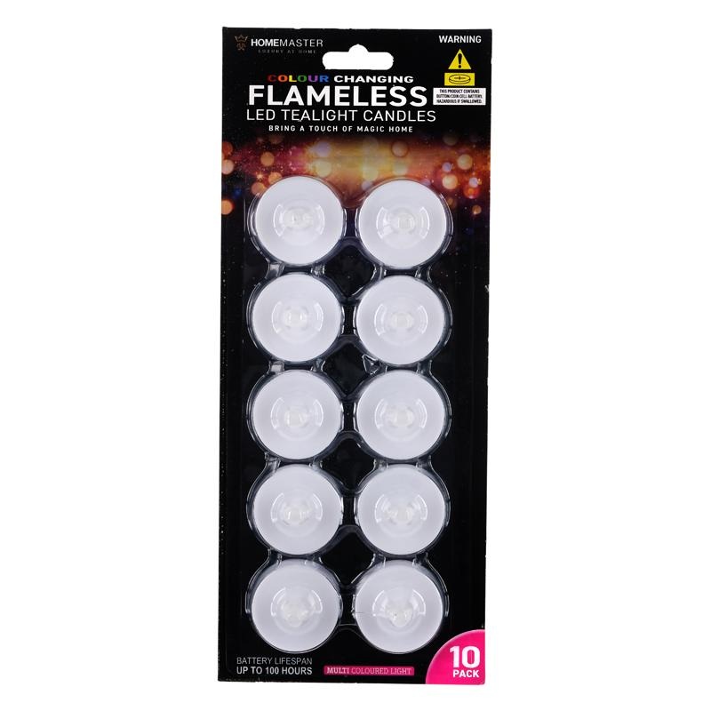 Candles Led Colour Changing Tealight 10pk