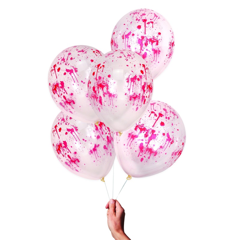 Ginger Ray Blood Print Halloween Party Latex Balloon 12in - Pack of 5