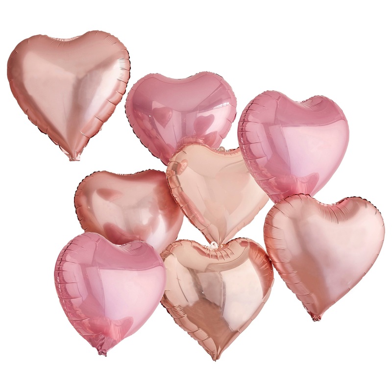 Ginger Ray Customized Heart Foil Balloon with Stickers 18in - Pack of 8
