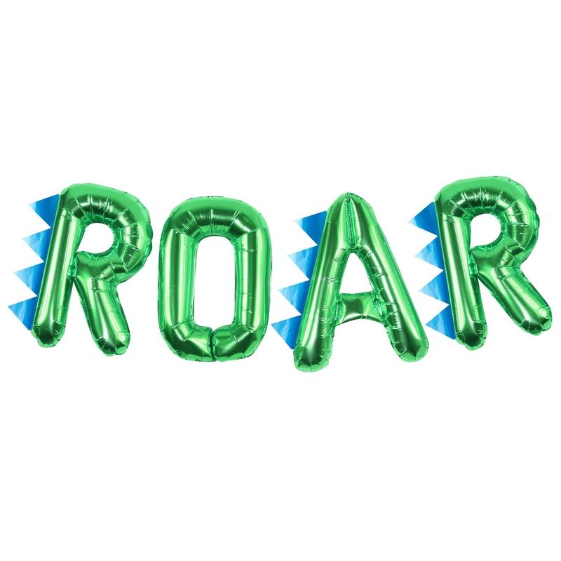Ginger Ray "ROAR" Green Air-filled Foil Balloon Bunting 16in