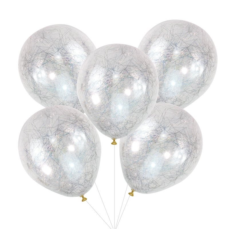 Gold Angel Hair Filled Party Confetti Balloons - Pop The Bubbly - 12in / 30cm - Pack of 5