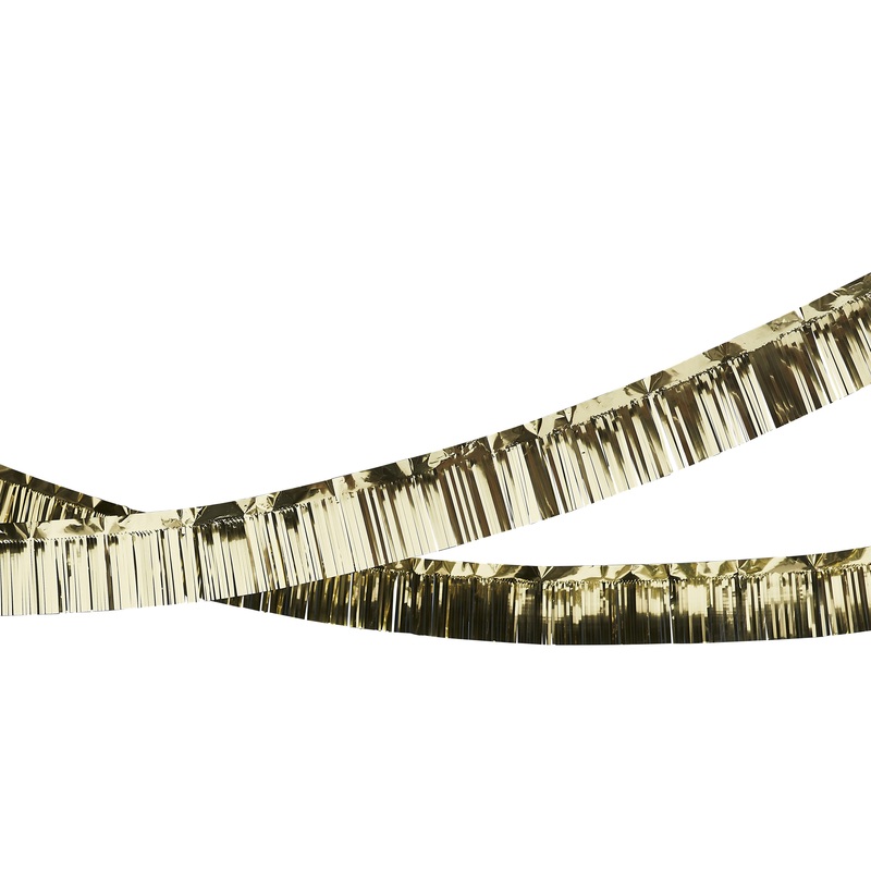 Gold Foiled Fringe Garland Decoration - Pop The Bubbly