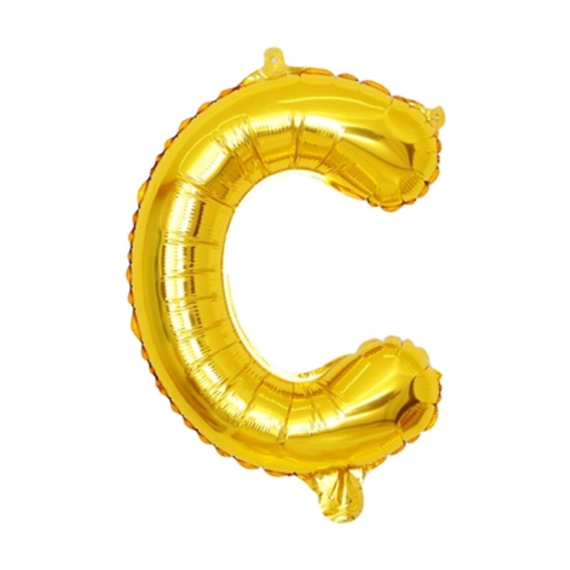 Letter "C" Gold Air-Filled Foil Balloon 13.5in
